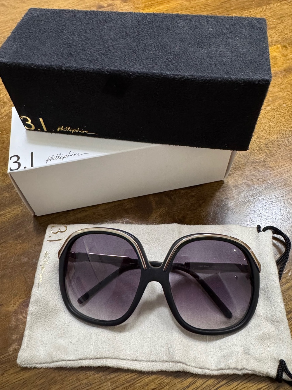 [NWOT] 3.1 Phillip Lim EMM Oversized Sunglasses Matte Black